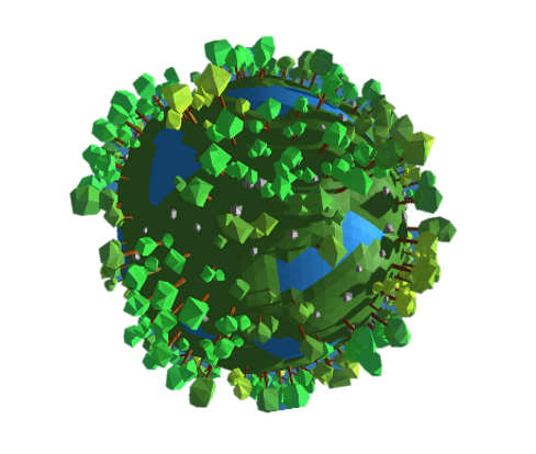 Low-poly green earth